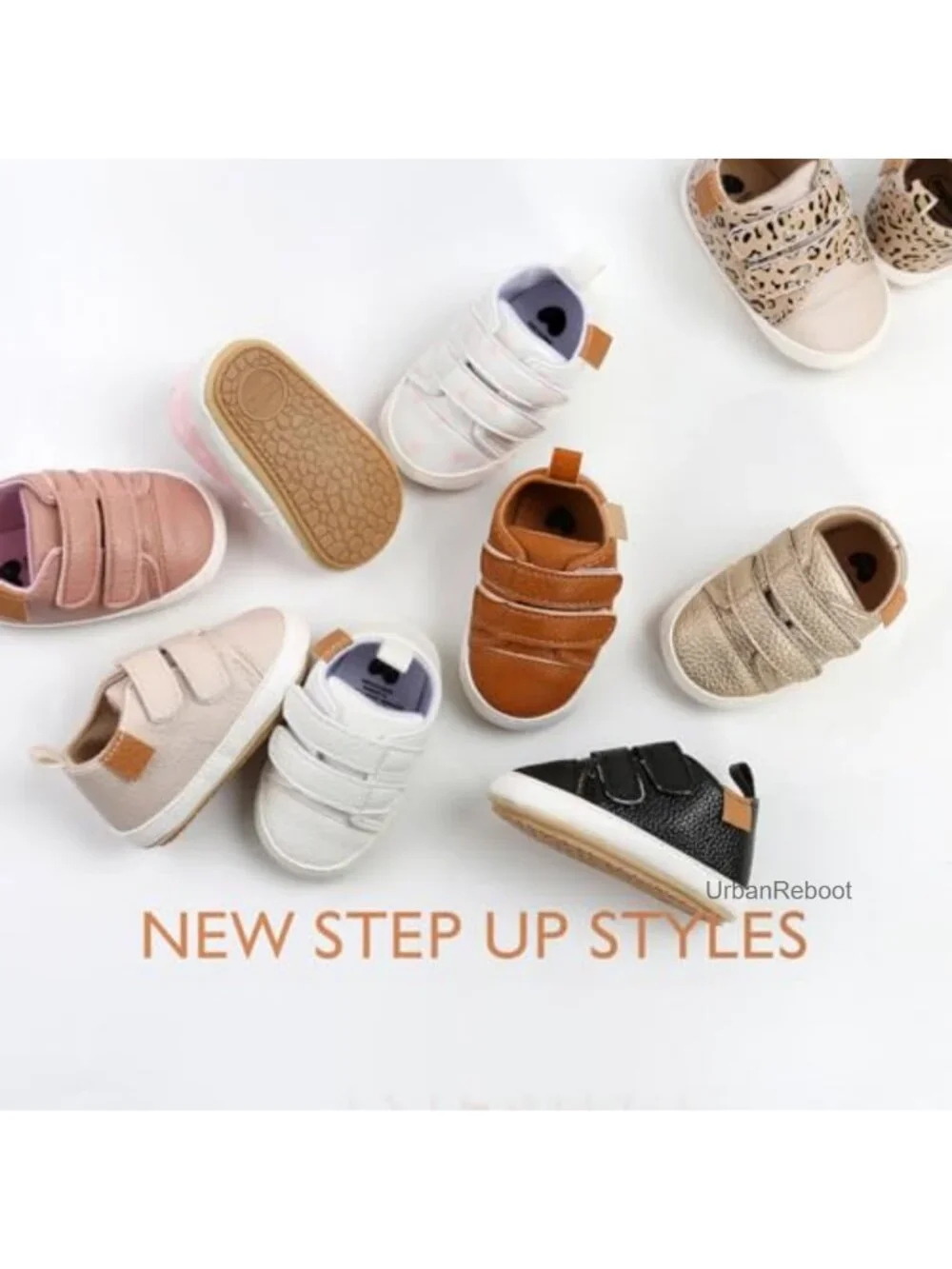 Baby Boys Girls Non-Slip Rubber Sole High-Top PU Leather Sneakers Infant First